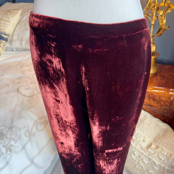 Vintage Handmade Burgundy Wine Velvet Pants - Picture 4 of 10